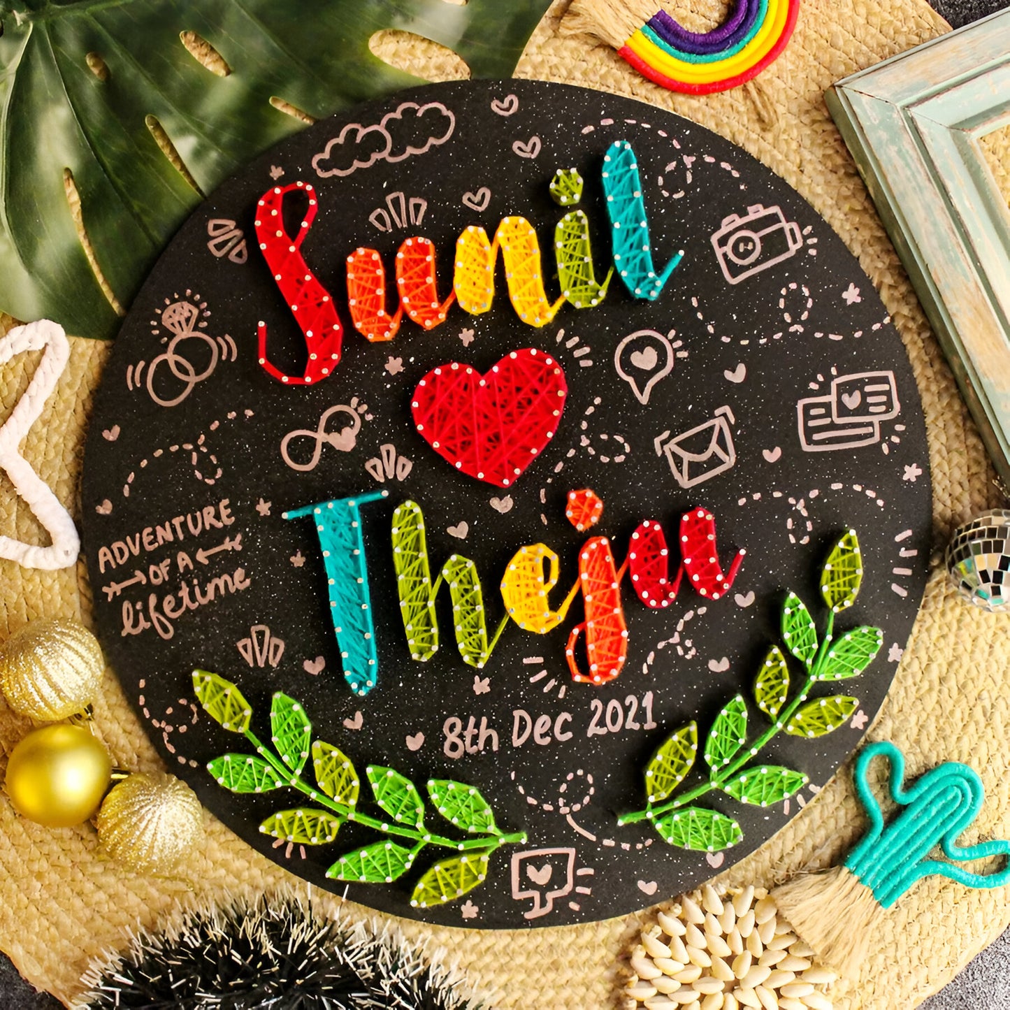 Leafy : String Art for Two Names