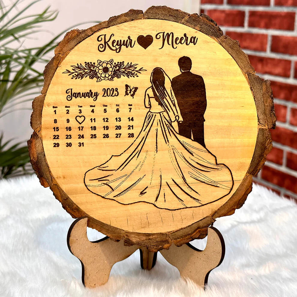 “Save The Date” Slice Wooden Frame