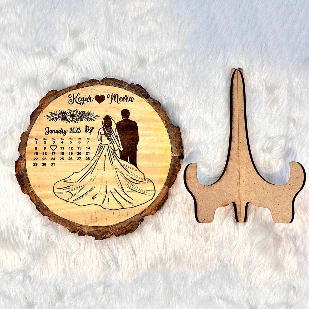 “Save The Date” Slice Wooden Frame