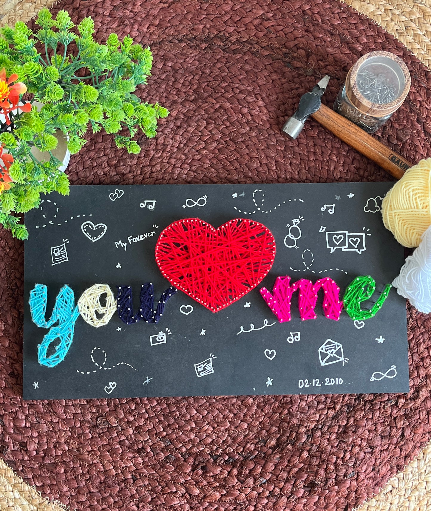 You & Me Bond String Art